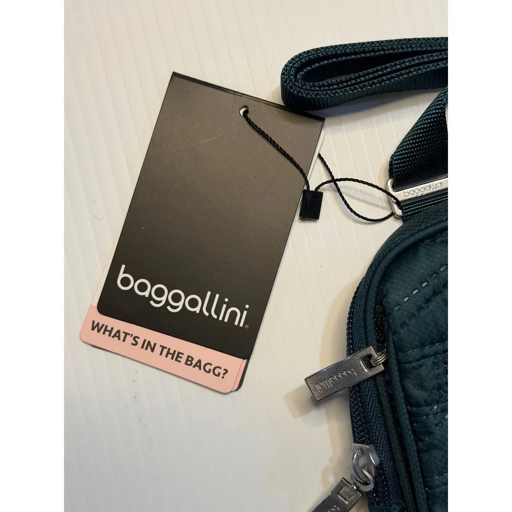 baggallini RFID Journey Crossbody Bag Emerald Quilted Travel Small Purse‎ Women